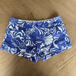 Lily Pulitzer The Welsh Short Blue & White Printed Women's Jean Shorts